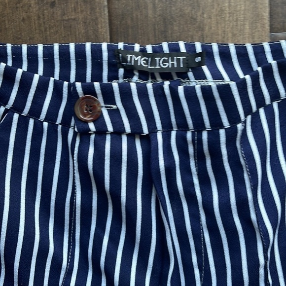 Navy and white limelight dress pants, lightweight, size small - Picture 2 of 4